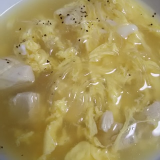 鶏むね肉と春雨の卵スープ(^^)